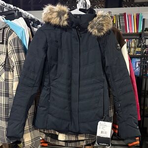 Obermeyer Women's Dark Jacket with Fur Hood